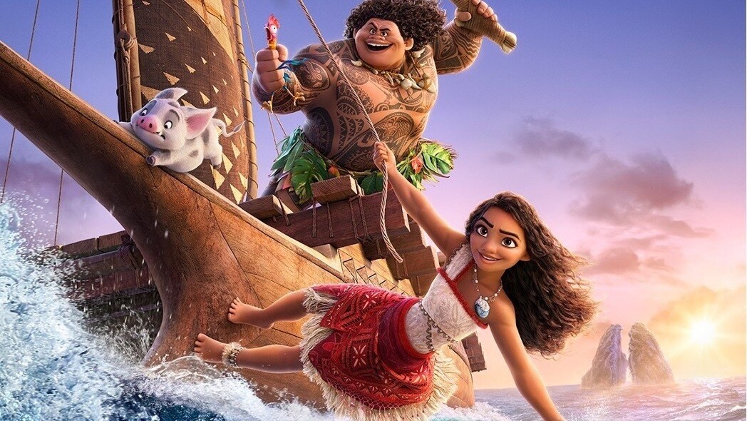 Moana e Maui em imagem da publicação oficial da Disney sobre Moana 2